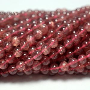 Cuentas al por mayor A ++ Madagascar Golden Sand Strawberry Beads redondos para el diseño de joyas
