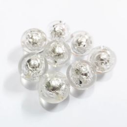 Perles en gros de 20 mm 100 pcs / sac, perles transparentes à l'intérieur des perles de papier d'aluminium argenté pour les bijoux gros