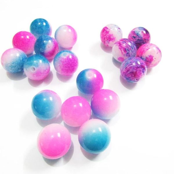 Perles en gros de 20 mm 100pcs / sac, bigorn blue hotpink / sirène perles pour collier d'enfants / bijoux de bricolage