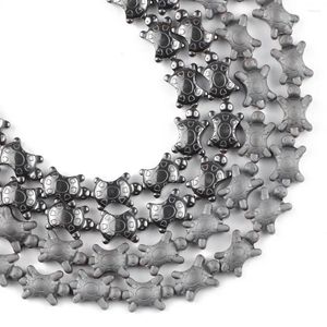 Kralen YHBZRET Matte/Glad Schildpad Vorm Zwart Hematiet Natuursteen Ruimte Losse Voor Sieraden Maken Armband Accessoires DIY