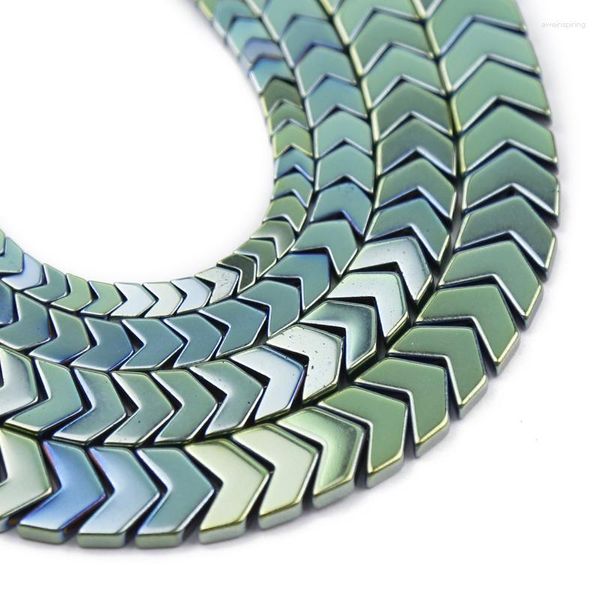 Beads Yhbzret Flechas verdes naturales Forma de piedra hematita Floja para joyas que fabrican pulseras de bricolaje accesorios 4/6/8/10 mm