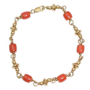 Beadsnice or 14 carats rempli de perles rouges femmes Bracelet bijoux chaîne romance cadeau