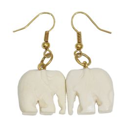 BeadSnice 14k goud gevuld romantisch wit ivoor oorbellen bengelen oorbel