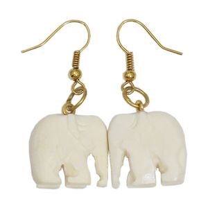 Boucles d'oreilles pendantes romantiques en ivoire blanc rempli d'or 14 carats Beadsnice