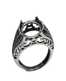 Beadsnice 925 STERLING Silver Filigree Ring Ring Set Conseins de 12 mm Round Cabochon Antique Silver Tone Rings faits à la main pour Woman ID 337601595453