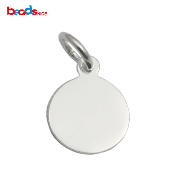 Beadsnice 925 pendentif en argent sterling cercle blanc bijoux à bricoler soi-même estampage blanc petit cadeau breloques ID 35632