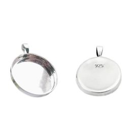 Beadsnice 925 plateaux à pendentif en argent sterling supports de cabochon adaptés aux pierres rondes à dos plat de 25 4 mm po bijoux pendentif ébauches 314Z