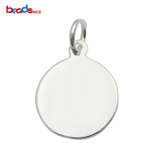 Beadsnice 925 argent sterling poli cercle blanc avec trou pour pendentif estampage blanc personnaliser cadeaux d'anniversaire ID 35634