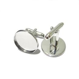 BeadSnice manchetlinkonderdelen voor sieraden maken messing handgemaakte manchetknopen met 16 mm ronde Cabochon Tray ID8896239E