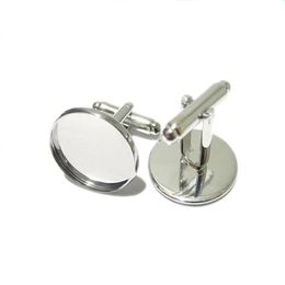 Beadsnice manchetknopen onderdelen voor het maken van sieraden messing handgemaakte manchetknopen geheel met 16 mm ronde cabochon lade ID8896277x
