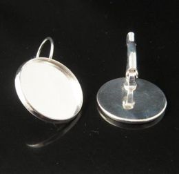 Beadsnice oorringbasis Brass Leverback -oorbellen met 16 mm ronde cabochon setting messing faled earring spaties hele ID 59075945243