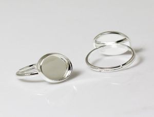 Kralensneerringen voor kinderen verzilverde koperen vingerringinstellingen Ring Spaties passen 10 mm ronde edelsteen hele sieraden ID 116342406