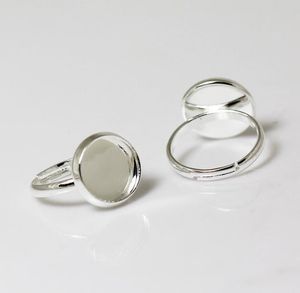 Beadsnice ringen voor kinderen verzilverd messing vinger ring instellingen ring blanks past 10mm ronde edelsteen hele sieraden ID 115532282