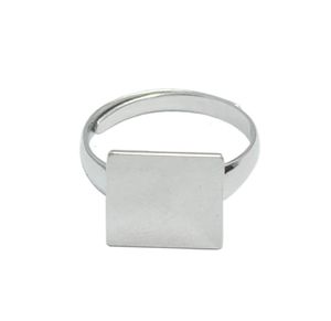 Beadsnice vierkante ring Spaties 925 Sterling Silver Ring Setting met 12 mm vierkante platte kussen Diy Gift Silver Rings ID 334902794334