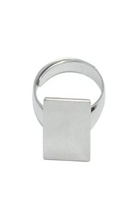 Beadsnice vierkante ring Spaties 925 Sterling Silver Ring Setting met 12 mm vierkante platte kussen Diy Gift Silver Rings ID 334904178873