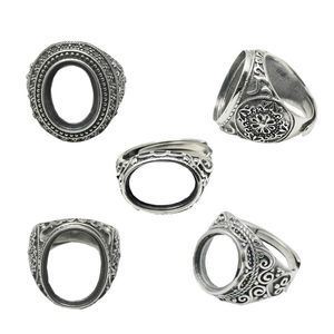 BeadSnice Thailand zilveren ringen instelling met ovale cabochon basis voor man handgemaakte sieraden instellen ring leeg leuk cadeau item id 34074