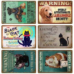 Beagle Plaque métal peinture Vintage pour porte étain signe maison intérieur Mancave affiches murales chambre décoration décor Art plaques