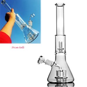 bécher bong barboteur en verre capiteux dab rigs downstem perc verre épais bongs d'eau narguilés chicha tuyau de fumée cire dabber 34cm de haut avec 18mm