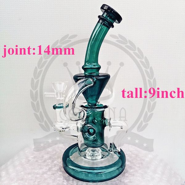 Vaso de precipitados Bong cachimbas Tornado Recycler Bongs de agua de vidrio Tazón de 14 mm Conjunto Heady Dab Rig Fumar tuberías de agua plataformas petrolíferas