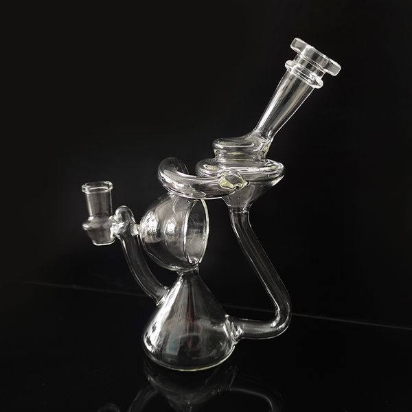 Beaker Bong Pipe à eau Pipes à fumer épaisses Verre Bubbler Vase Percolater Bongs Dab Rig avec bol en verre transparent mâle de 14 mm 8 pouces Transparent Pyrex Hookah Shisha