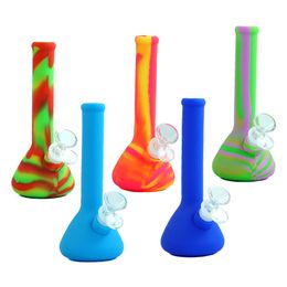 bécher bong pipe à eau pipes à fumer bangs en silicone barboteur dab rig narguilé bol plates-formes pétrolières porte-cigarette tabac