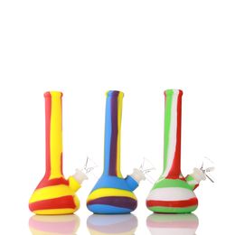 Hookahs design Water Pipe 7 "Mini Silicone Beaker Bong irrompible dab Rigs con Downstem