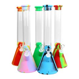 Beker Silicone Roken Water Hookah Oil Rig Glas Bong Kleurrijke Dikke Glazen Bongs