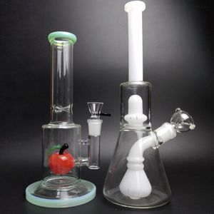 beker met percolators douchekap Glazen Bong Waterpijp Percs Ice Pinch Waterleidingen 18.8mm Rechte Buis Bongs Waskolf