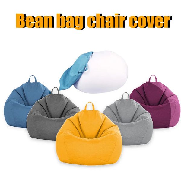 Pouf Pouf Canapé Housse de Chaise Paresseux Chaise Longue Pouf De Rangement Chaise Fermeture Éclair Pouf Pouf Housse De Canapé 100x120 cm Sans Remplissage Extérieur Intérieur 240116