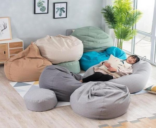 Pouf housse de canapé pas de salon chambre canapé-lit paresseux décontracté Tatami pouf chaise canapé couverture 14778445