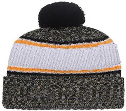 Bonnet toutes les équipes Logo Sideline temps froid Graphite officiel Revers Sport tricot chapeau hiver chaud tricoté laine Steelers Skull Cap9534517