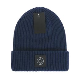 Bonnet Designer bonnet luxe ISLAND bonnet chapeau tempérament polyvalent bonnet tricoté chapeau chaud lettre STONE design chapeau 17 couleurs F-10