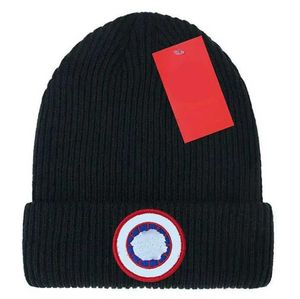 bonnet cadeau Caps populaires Ins chapeaux tricotés bonnet d'hiver/crâne Canada gros chapeau classique lettre oie imprimé tricot 2384 Beanie Des