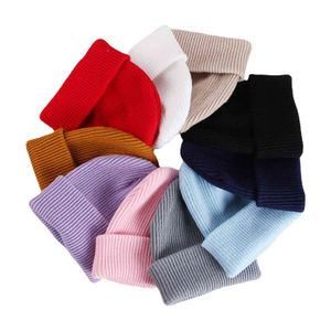 Beanie Hat Winte Brimless Cap Cuff Docker Fisherman Bonnets Chapeaux Épaissie Tricoté Chapeau Tricoté Chapeaux Femmes Skullcap Hommes Y21111