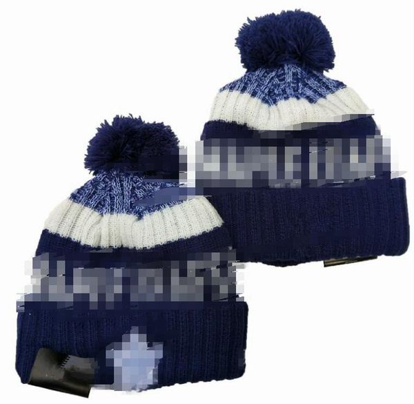 Bonnet MAPLE LEAFS Bonnets Équipe de hockey nord-américaine Patch latéral Winter Wool Sport Knit Hat Skull Caps A0