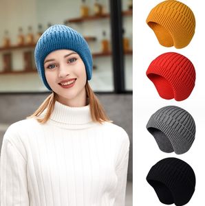 Beanie/Skl Caps 54-58Cm Hommes Femmes Filles Épais Chaud Oreille Protection Bonnet Bonnet Hommes Et Femmes Tricot Chapeau Chapeaux Mode Chaleur Hiver Kni Otars