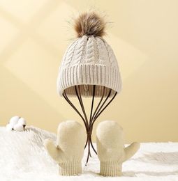 Beanie/Skl Caps Sjaal Hoed Handschoen Sets Voor Mutsen Kinderen Kinderen Winter Warm Ontwerp Pom Drop Levering Ot4Kl