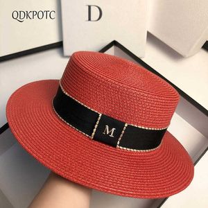 Beanie/Skull Caps 2021 Hoed Nieuwe Spring Summer Men Women Straw Fedoras French Simplicity Flat Cap Shading Sun Protection Sun Hats QDKPOTC T221013