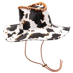 Bonnet/Crâne Caps 2021New Automne Hiver Chapeaux de fille chaude Style occidental Tiara Cowgirl Chapeau pour femmes fedoras en cuir rose cowboy chapeaux modèle de vache Cap T221013