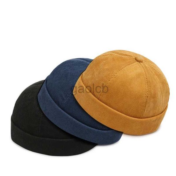 Banie / Caps de crâne 2022 Vente chaude Coton Skullies Skullies CAP BEAIE HAPELLES Femmes Hip Hop Chapeaux d'été Vintage Mens Solid Color Street Dome CHATS D240429