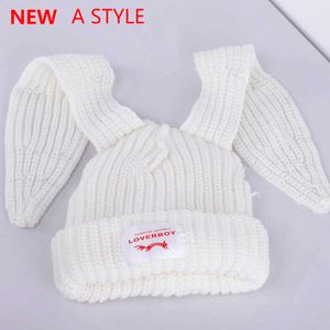 Banie / Caps de crâne 2022 Hiver Skullies Femmes mignonnes Long Rabbit Oreilles Fox Crochet Costume du chapeau en tricot