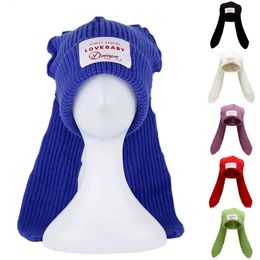 Beanie Skull Caps 2023 moda Skullies Beanie lungo orecchio cappello lavorato a maglia all'uncinetto carino coniglietto orecchie di coniglio cappelli per le donne inverno caldo 231130