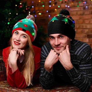 Beanie/Totenkopfkappen 5 Stile LED-Licht gestrickte Weihnachtsmütze Unisex Erwachsene Kinder Neujahr Weihnachten Leuchtende blinkende Strick-Häkelmütze Partybevorzugung SN YQ231108