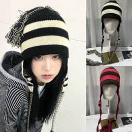Beanie/Skull Caps Anime Nana Cosplay Hat Okazaki Shinichi Beanies unisex vrouwen mannen tassel oorbescherming hoed winter motorkap gorro kleding 230814