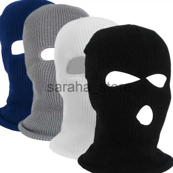 Beanie / Skull Caps Máscara táctica del ejército 3 agujeros Máscara de cara completa Máscara de esquí Gorro de invierno Pasamontañas Moto Casco de motocicleta Casco completo J231130