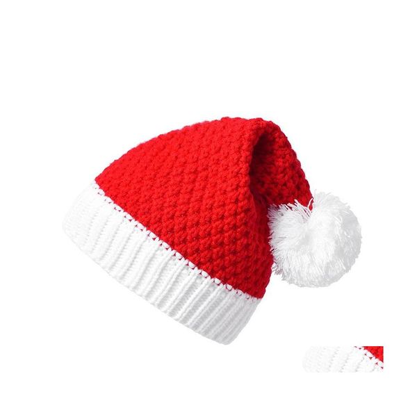 Bonnet / Skull Caps Automne Hiver Adt Noël Tricoté Chapeau Laine Boule Crochet Bonnets Chaud Père Noël Chapeaux Drop Livraison Mode Acce DH8Zm