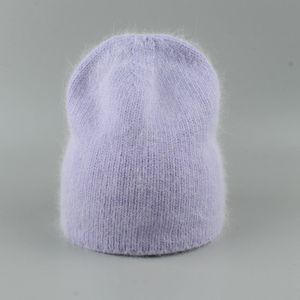 Bonnet crâne casquettes automne hiver chapeau pour femmes 70 bonnet de fourrure de lapin mode chaud tricoté bonnet chapeaux solide adulte couverture tête 230808