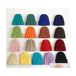 Bonnet / Skull Caps Automne Hiver Femmes Tricoté Chapeau Enfants Bonnets Chauds Skl Cap Enfants 17 Couleurs Drop Livraison Accessoires De Mode Ha Dhx7K