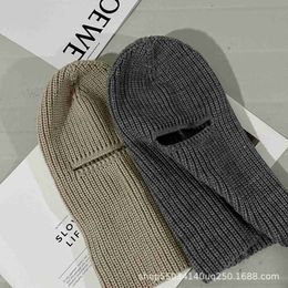 Bonnet / Skull Caps Baraklafa chapeau double usage tendance bord frisé chapeau froid visage bandeau de protection chapeau de laine chaud pour hommes J231130