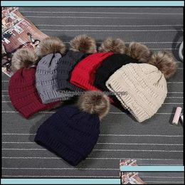 Bonnet/tête de mort casquettes bonnet/Skl casquettes chapeaux chapeaux écharpes gants accessoires de mode enfants Adts épais chaud hiver chapeau pour femmes doux Stre Otqqu